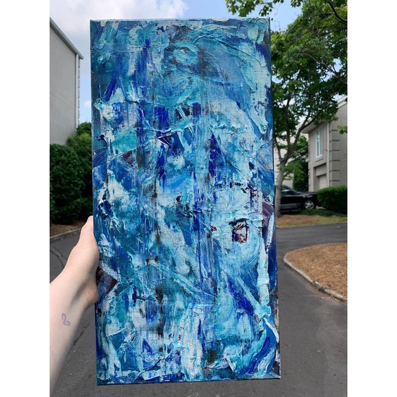 Original Abstract Blue Painting | Handmade Blue Wall Décor - Picture 5 of 5